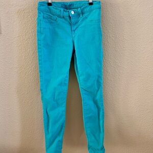 J Brand Bright Turquoise Skinny Jeans Size 25 Teal Green